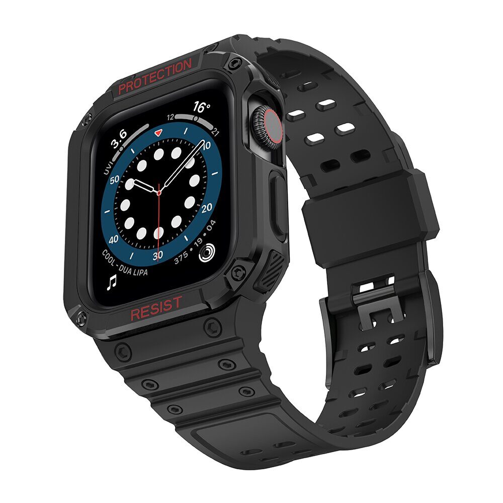 Protect Strap Band for Apple Watch 38/40/41mm Armored Case Strap - Black - imagine 2