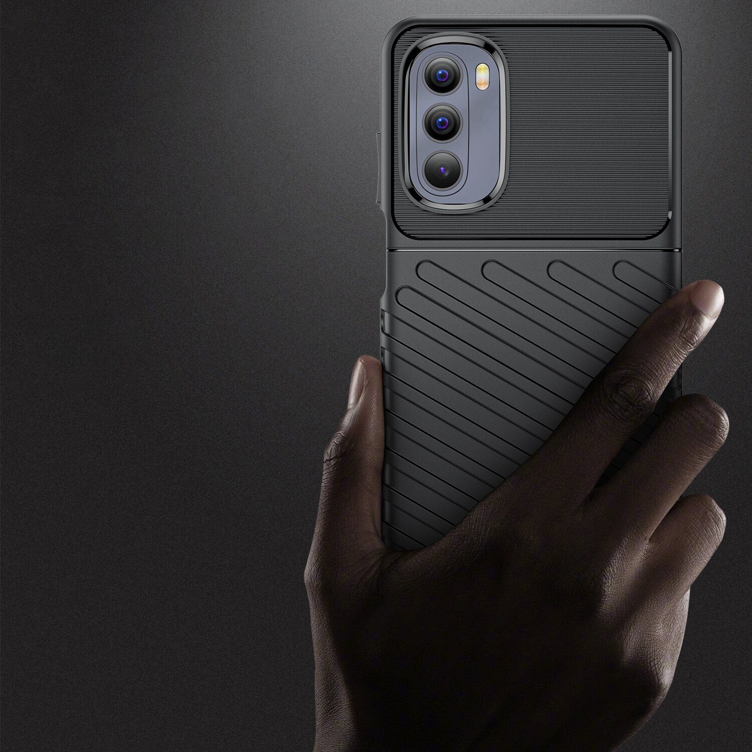 Thunder Case flexible armored cover for Motorola Moto G Stylus 2022 black - imagine 3