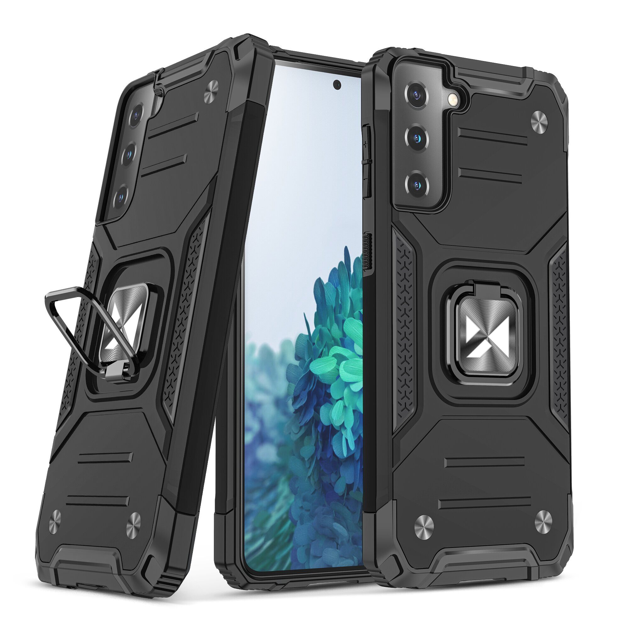 Wozinsky Ring Armor Tough Hybrid Case Cover + Magnetic Mount for Samsung Galaxy S22 Ultra gold - imagine 2