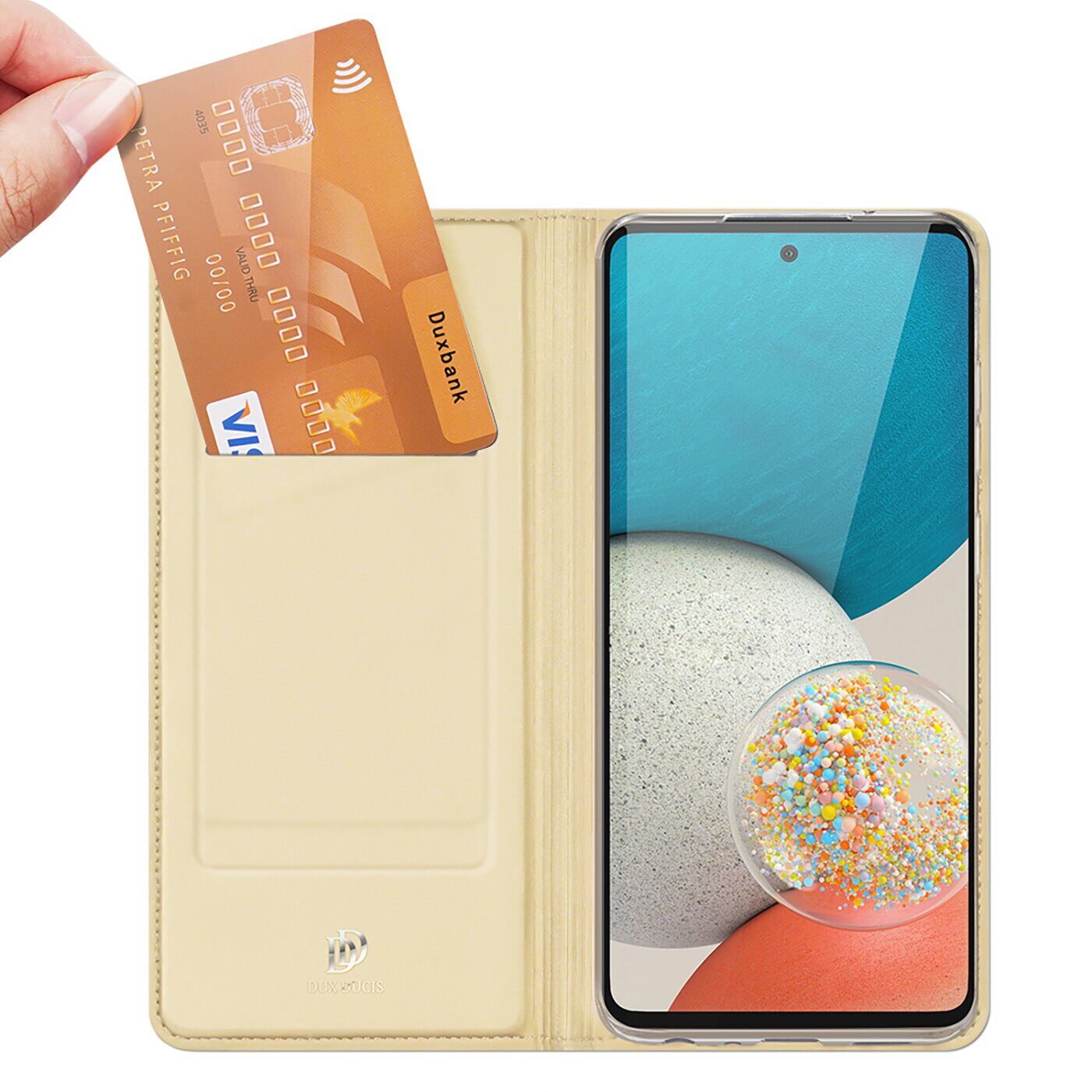 Dux Ducis Skin Pro Holster Cover Flip Cover for Samsung Galaxy A73 gold - imagine 2