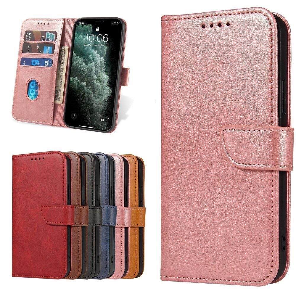 Magnet Case elegant case cover with a flap and stand function for Samsung Galaxy A73 pink - imagine 9