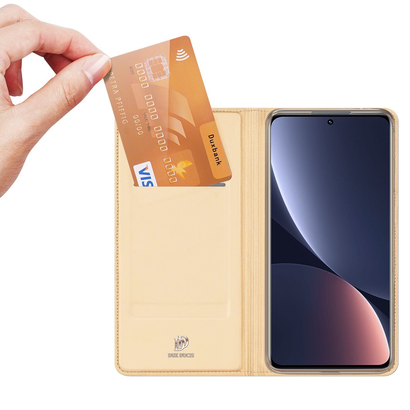 Dux Ducis Skin Pro Holster Cover Flip Cover for Xiaomi 12 Pro gold - imagine 2