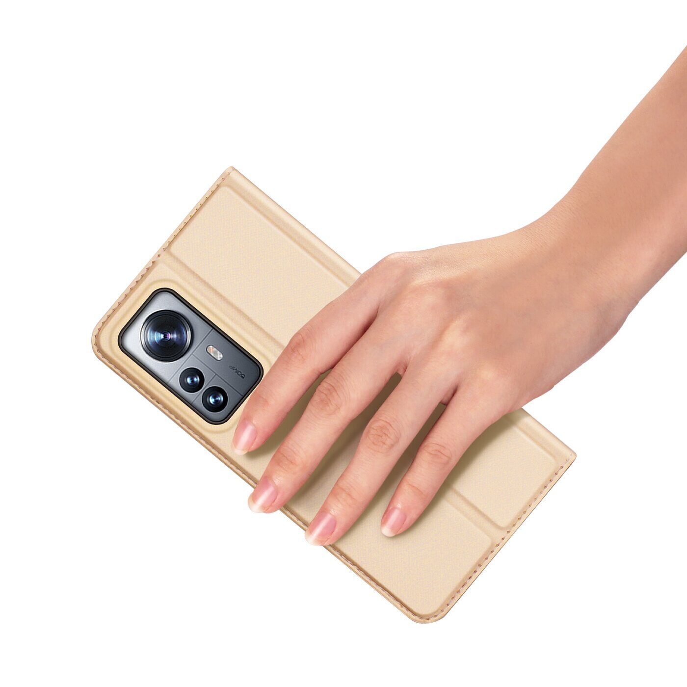 Dux Ducis Skin Pro Holster Cover Flip Cover for Xiaomi 12 Pro gold - imagine 8