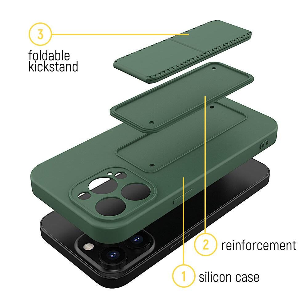 Wozinsky Kickstand Case silicone case with stand Xiaomi Poco M4 Pro 5G navy blue - imagine 3