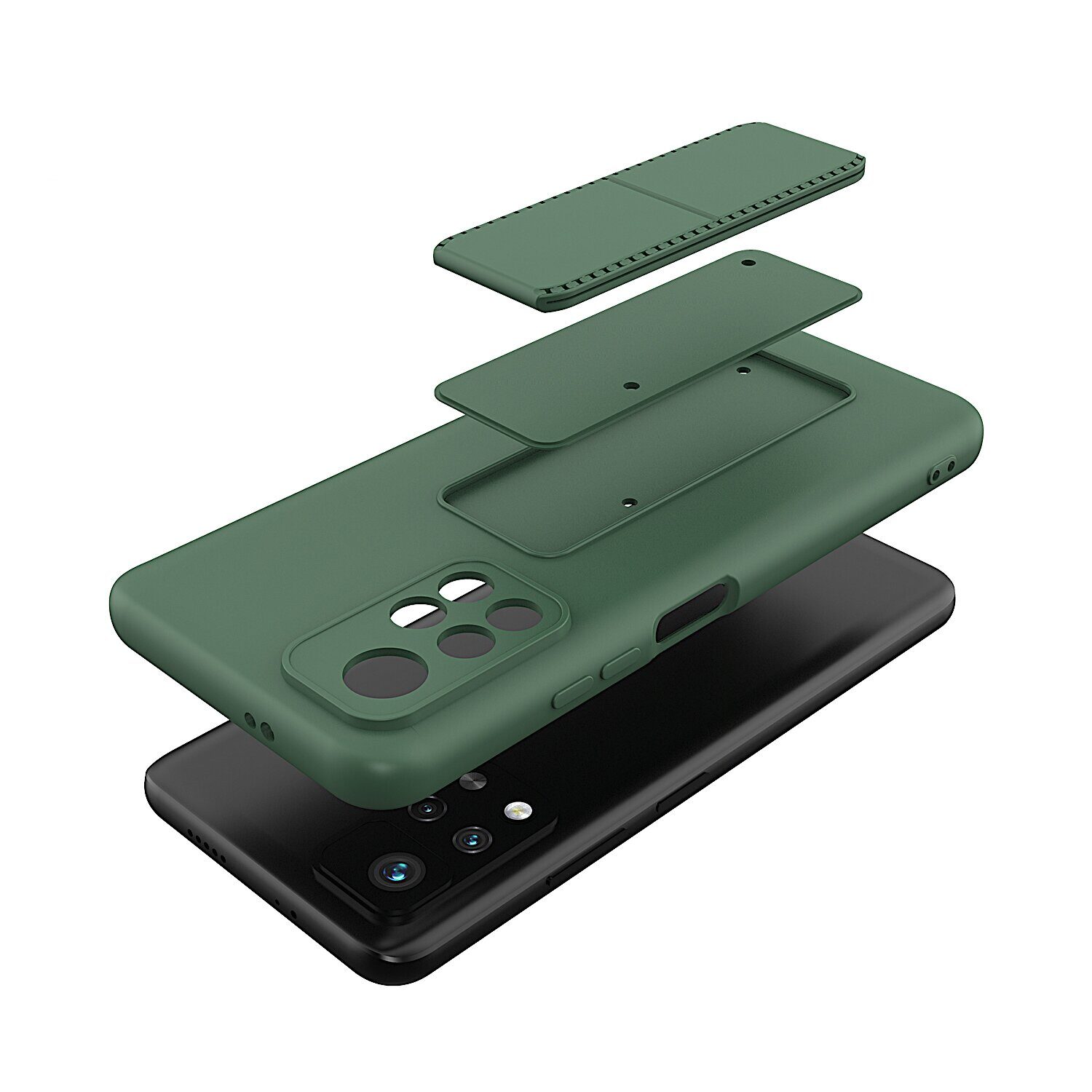 Wozinsky Kickstand Case silicone case with stand Xiaomi Redmi 10 case black - imagine 6