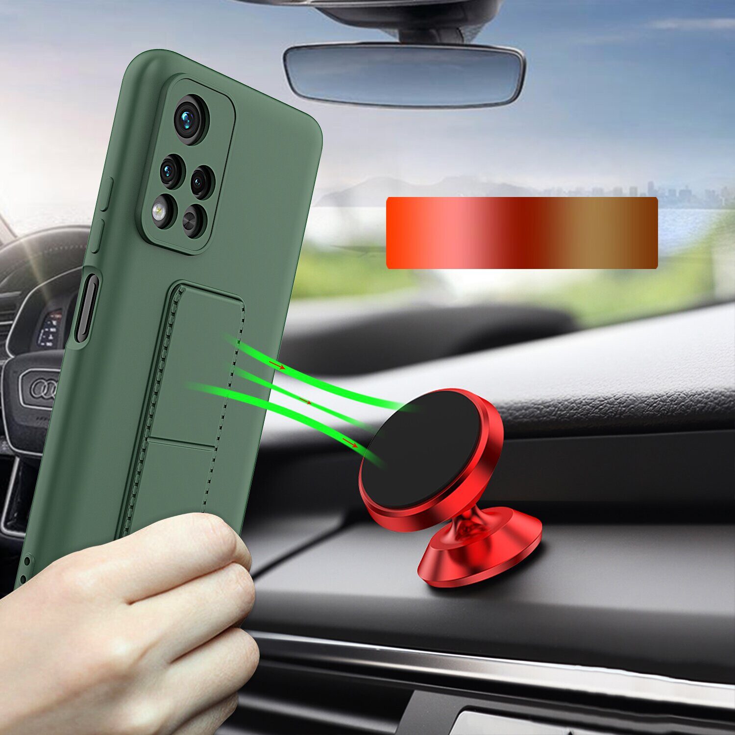 Wozinsky Kickstand Case silicone case with stand Xiaomi Redmi 10 case black - imagine 7