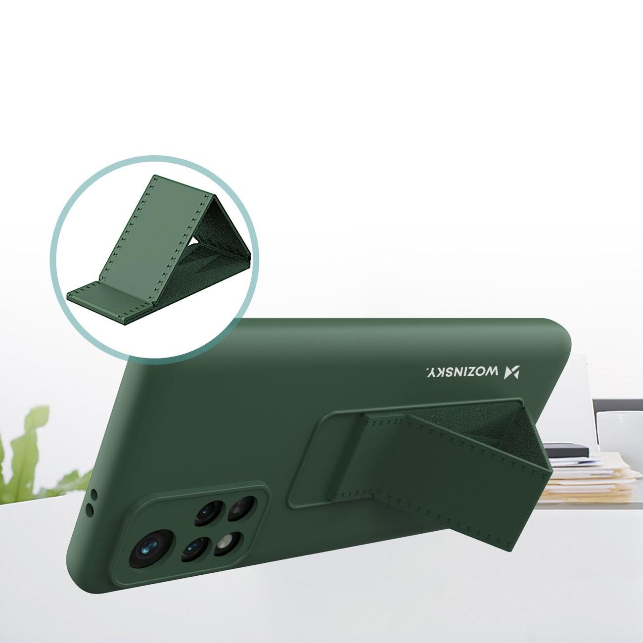 Wozinsky Kickstand Case silicone case with stand Xiaomi Redmi 10 case navy blue - imagine 5