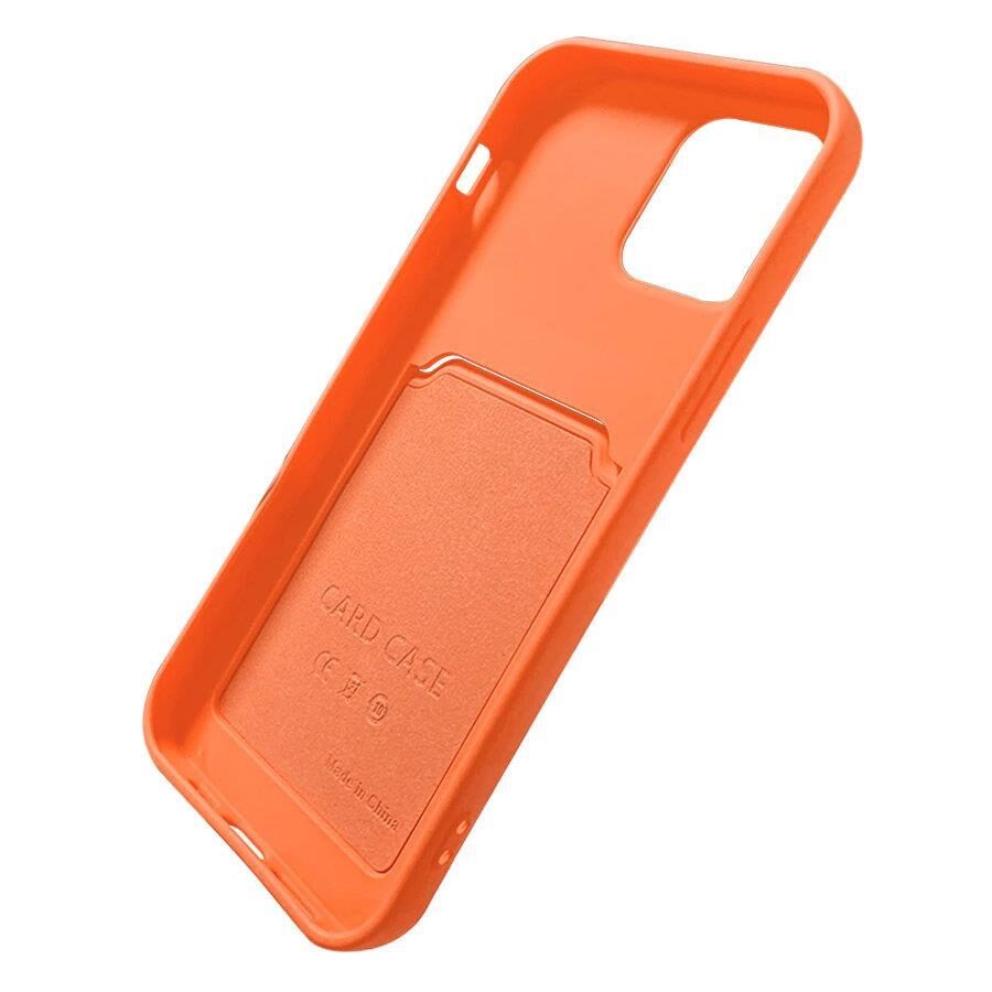 Card Case Silicone Wallet Case with Card Slot Documents for Samsung Galaxy A73 pink - imagine 6