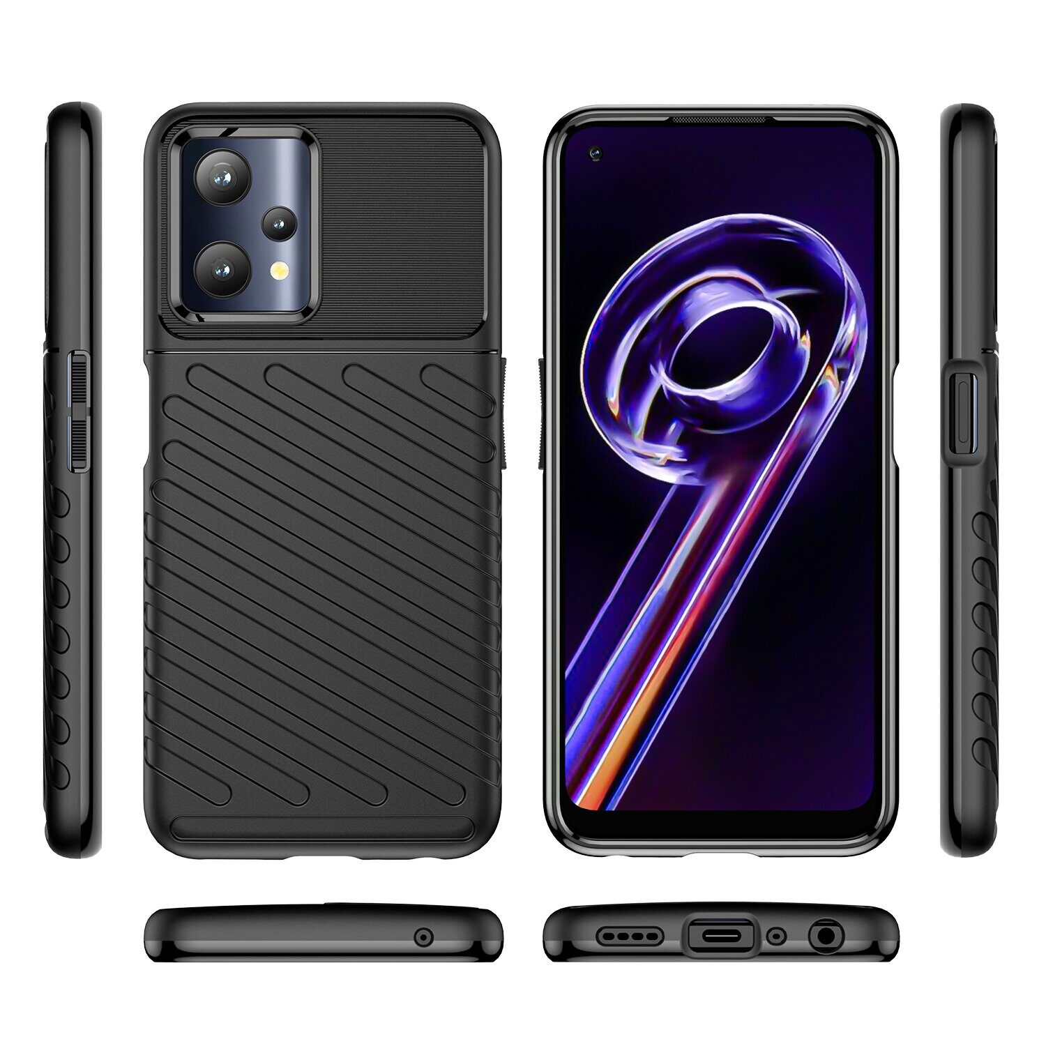 Thunder Case flexible armored cover Realme 9 Pro black - imagine 8
