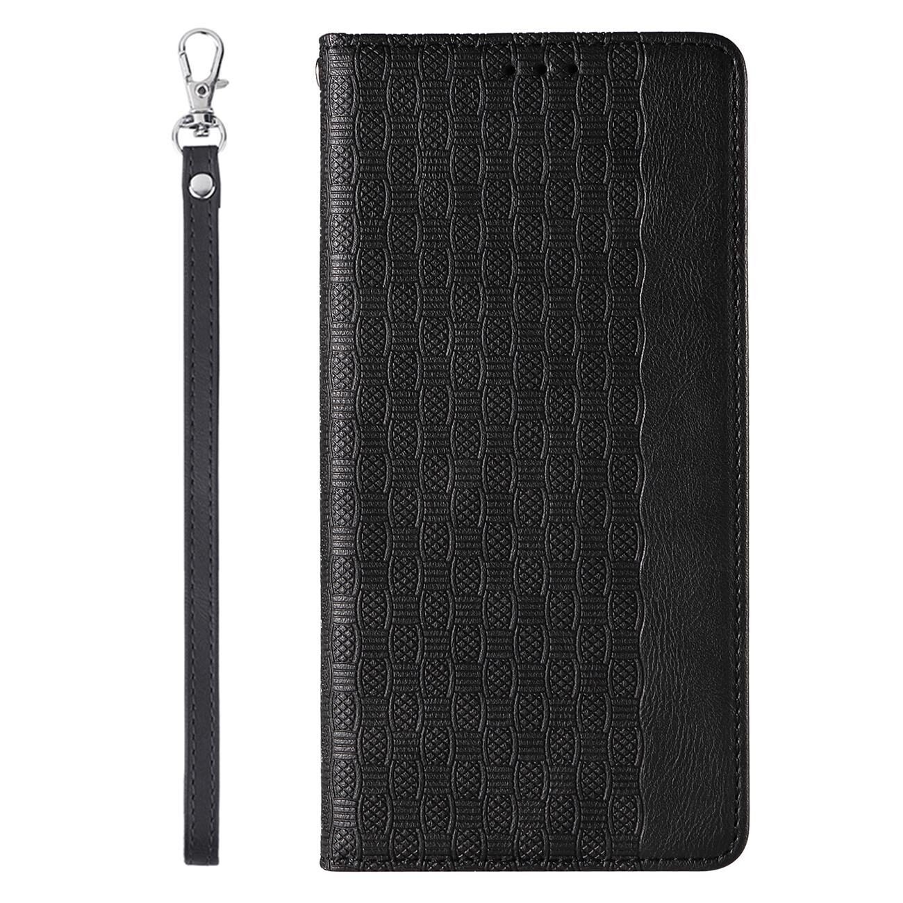 Magnet Strap Case for iPhone 12 Pouch Wallet + Mini Lanyard Pendant Black - imagine 4