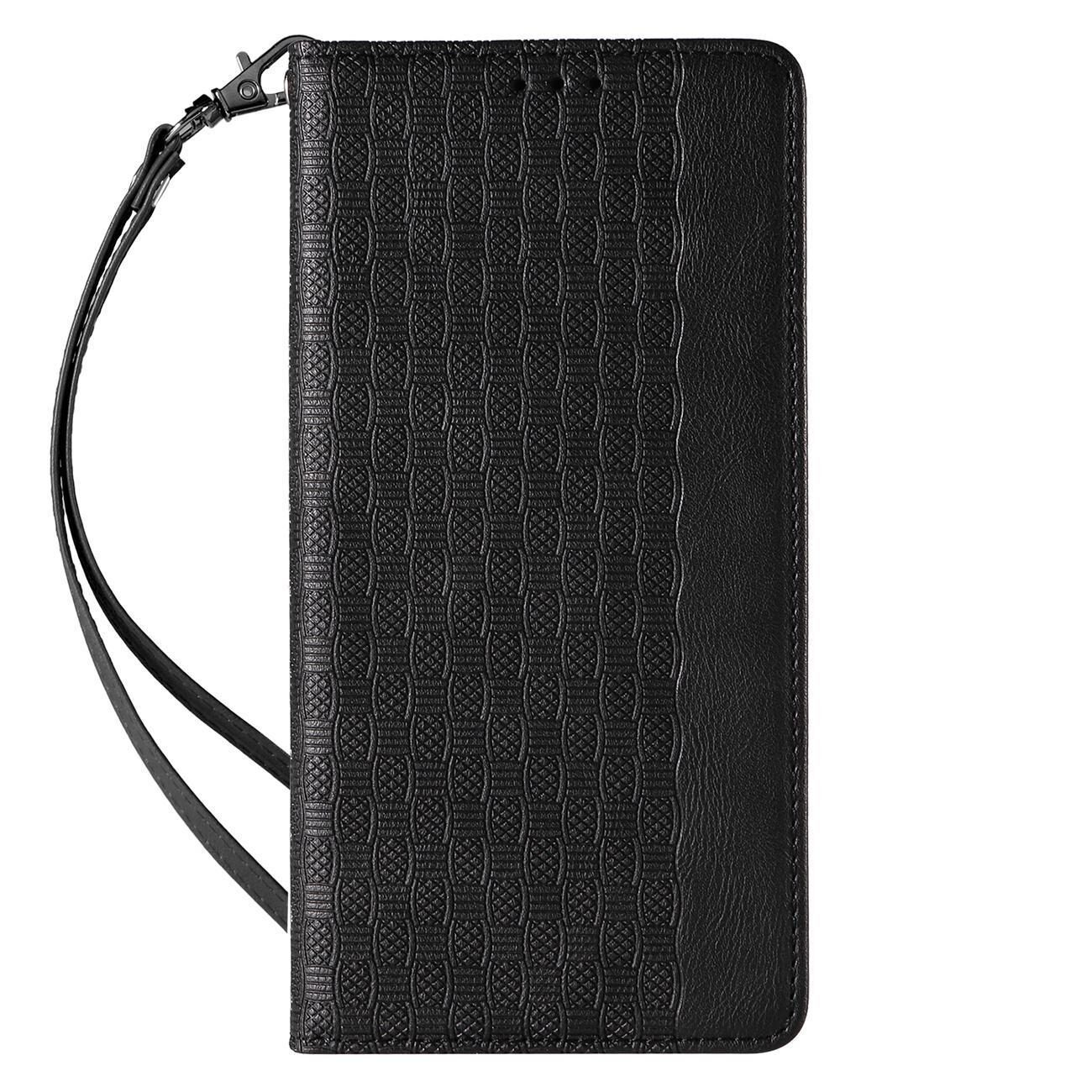 Magnet Strap Case Case for iPhone 13 Pro Max Pouch Wallet + Mini Lanyard Pendant Black - imagine 4