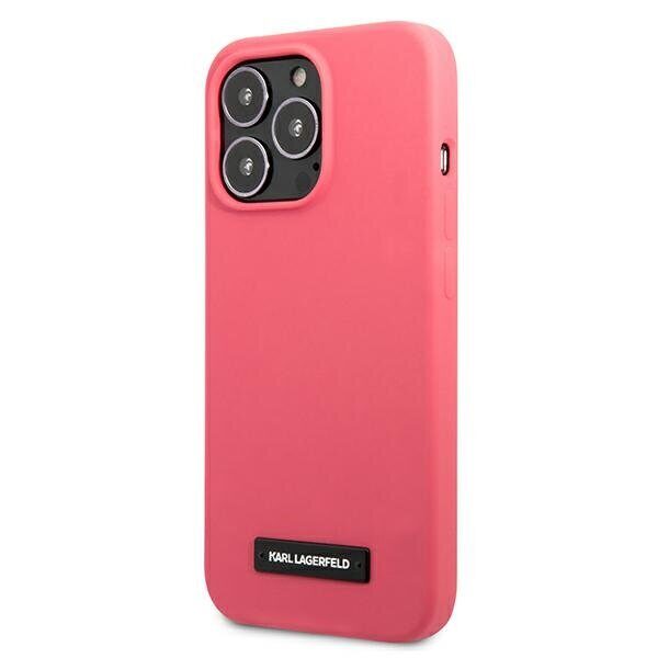 Karl Lagerfeld Silicone Plaque Case for iPhone 13 Pro Max - Fuchsia - imagine 2
