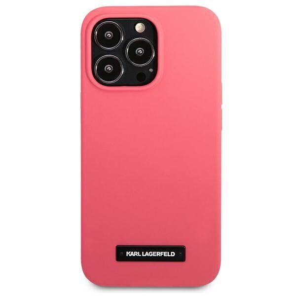 Karl Lagerfeld Silicone Plaque Case for iPhone 13 Pro Max - Fuchsia - imagine 3