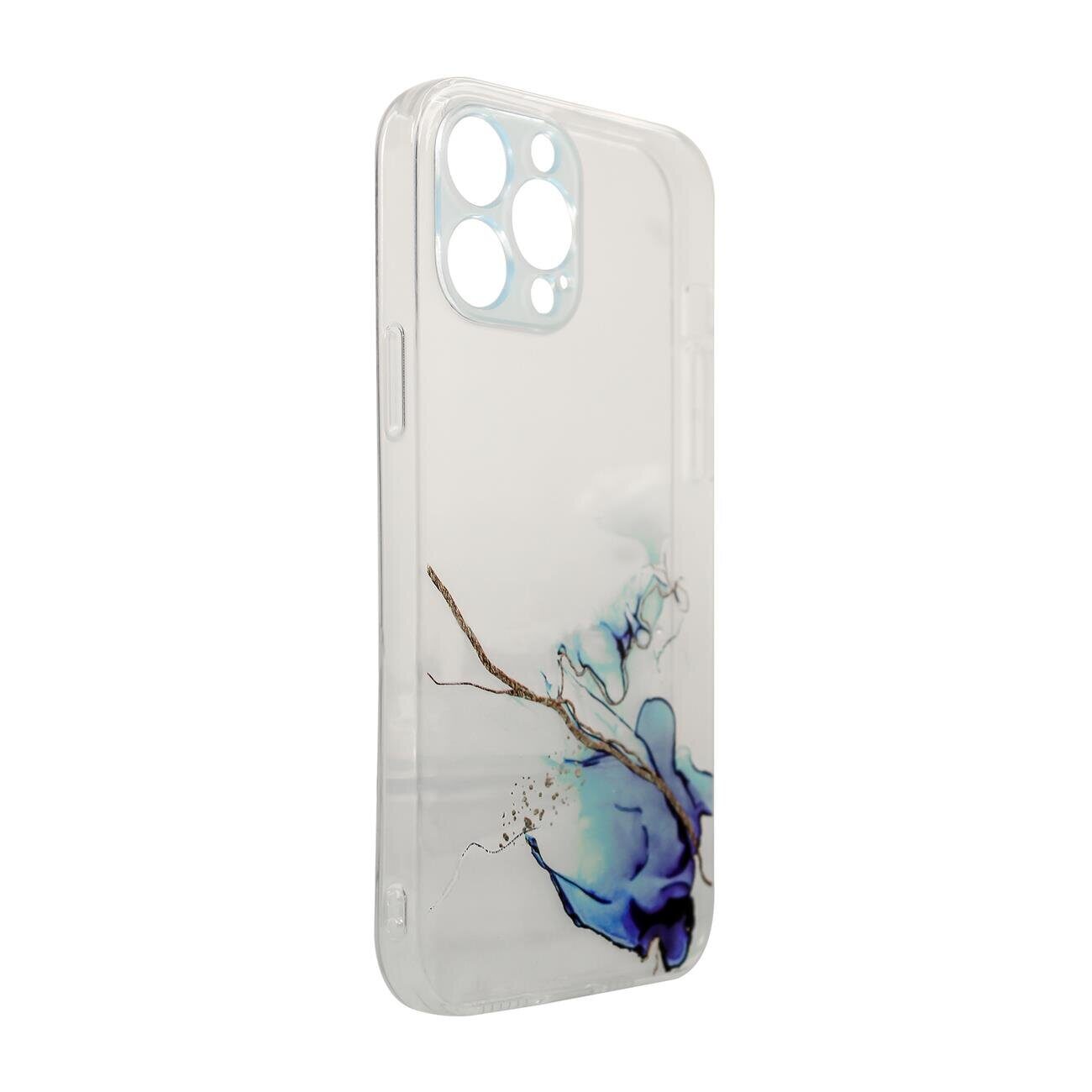 Marble Case for iPhone 12 Pro Max Gel Cover Marble Blue - imagine 2