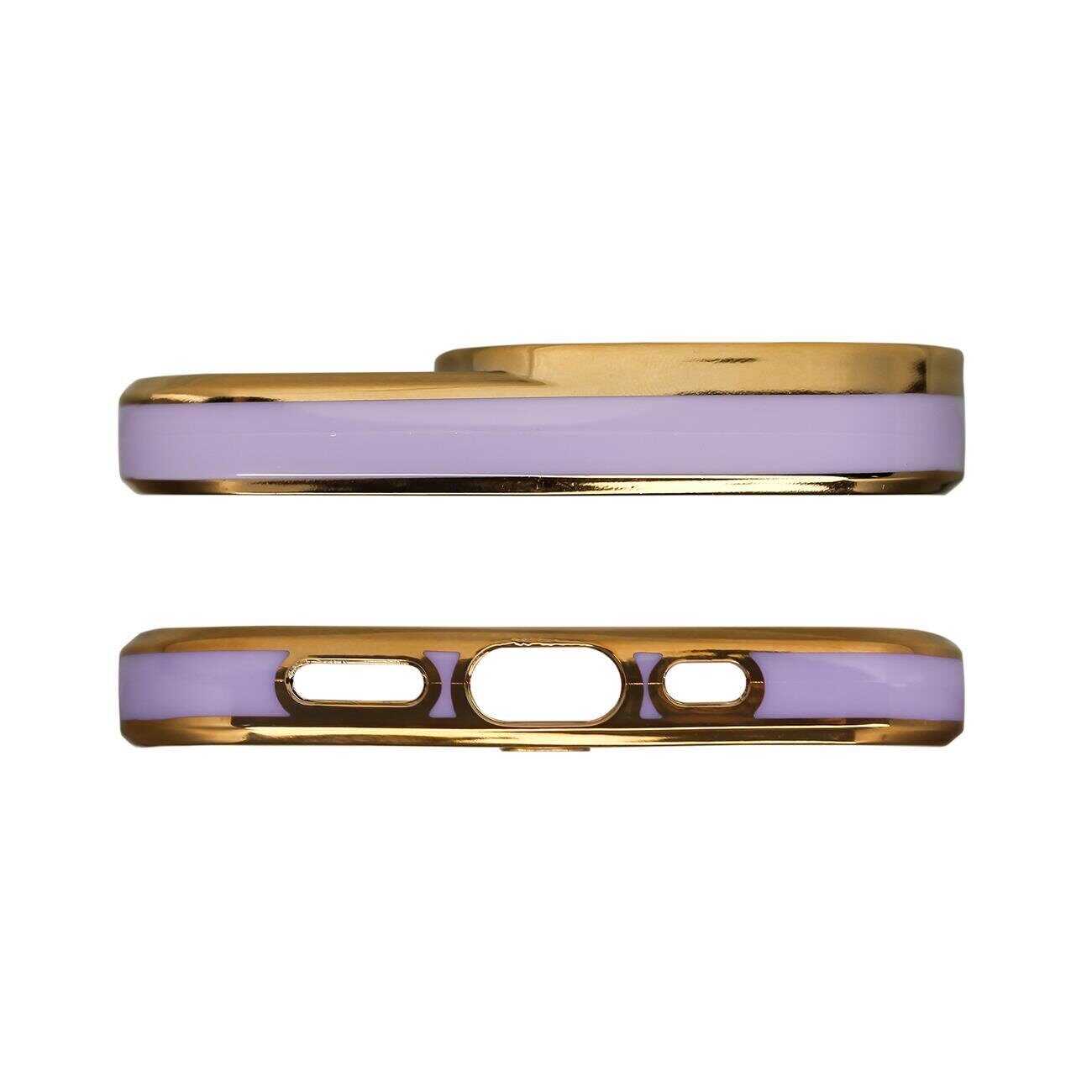 Fashion Case Case for Samsung Galaxy A12 5G Gold Frame Gel Cover Purple - imagine 2