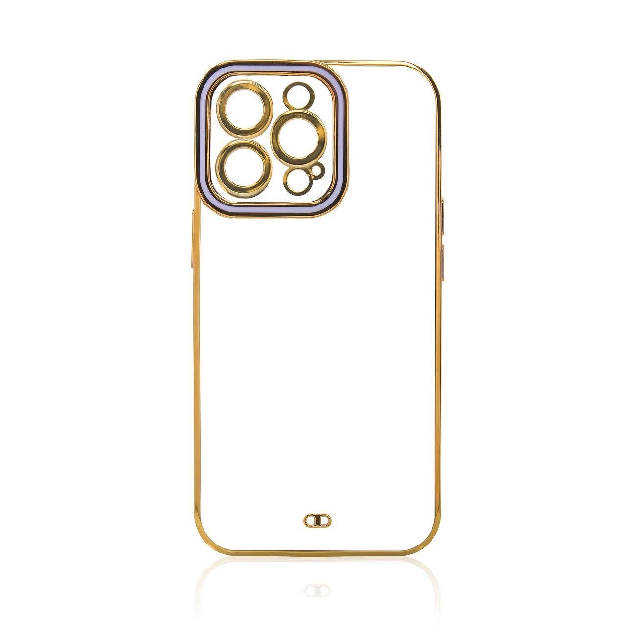 Fashion Case Case for Samsung Galaxy A12 5G Gold Frame Gel Cover Purple - imagine 3