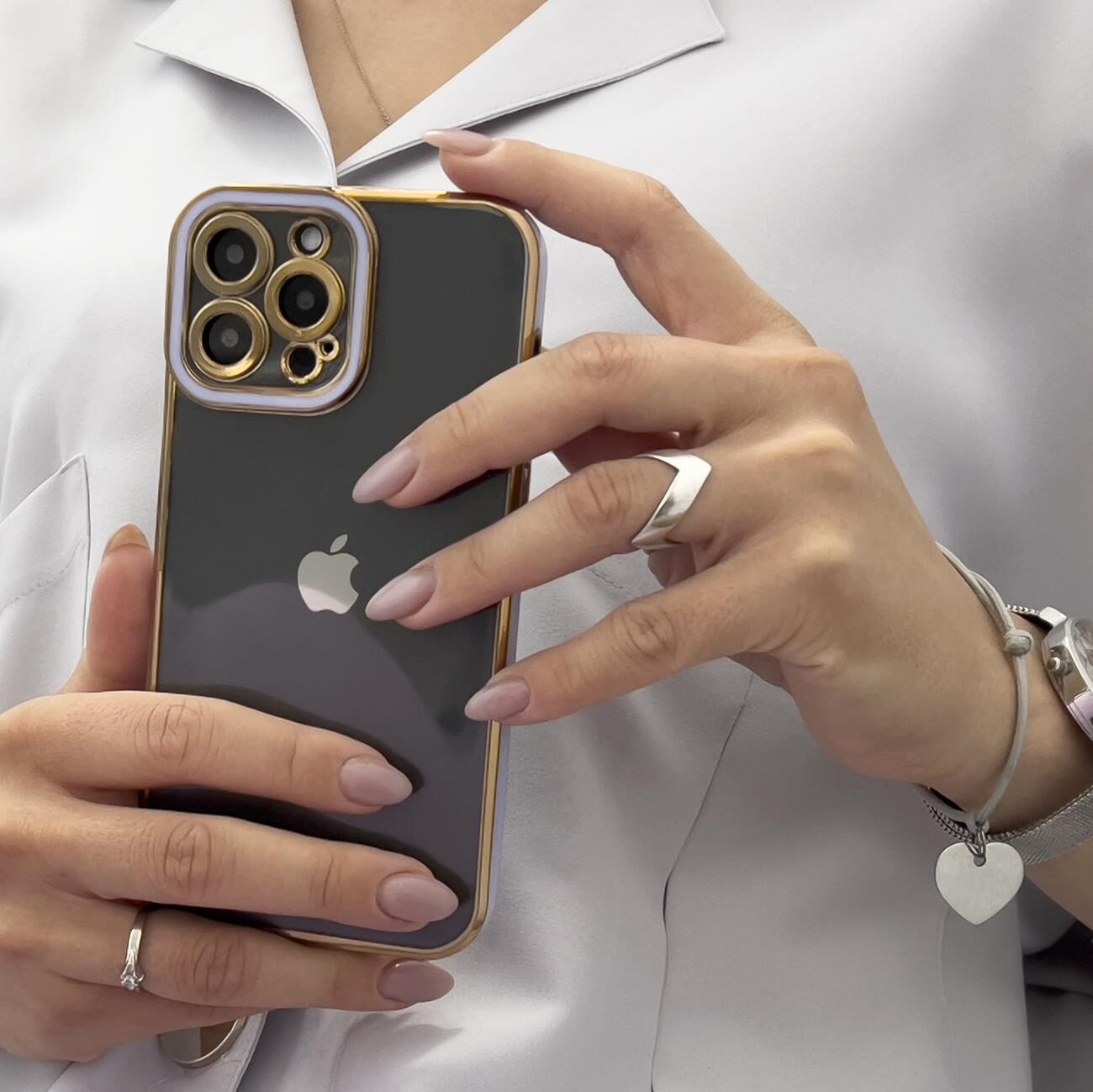 Fashion Case Case for Samsung Galaxy A12 5G Gold Frame Gel Cover Purple - imagine 5