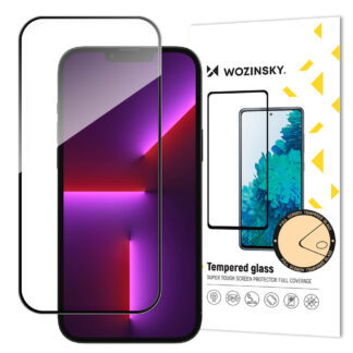 Wozinsky super durable Full Glue tempered glass full screen with frame Case Friendly iPhone 14 Pro black