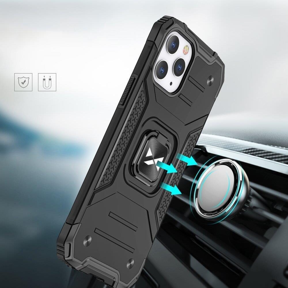 Wozinsky Ring Armor iPhone 14 Pro Max Armored Case Magnetic Holder Ring Gold - imagine 6