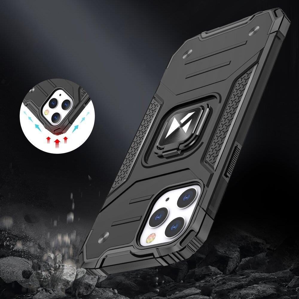 Wozinsky Ring Armor iPhone 14 Pro Max Armored Case Magnetic Holder Ring Gold - imagine 7