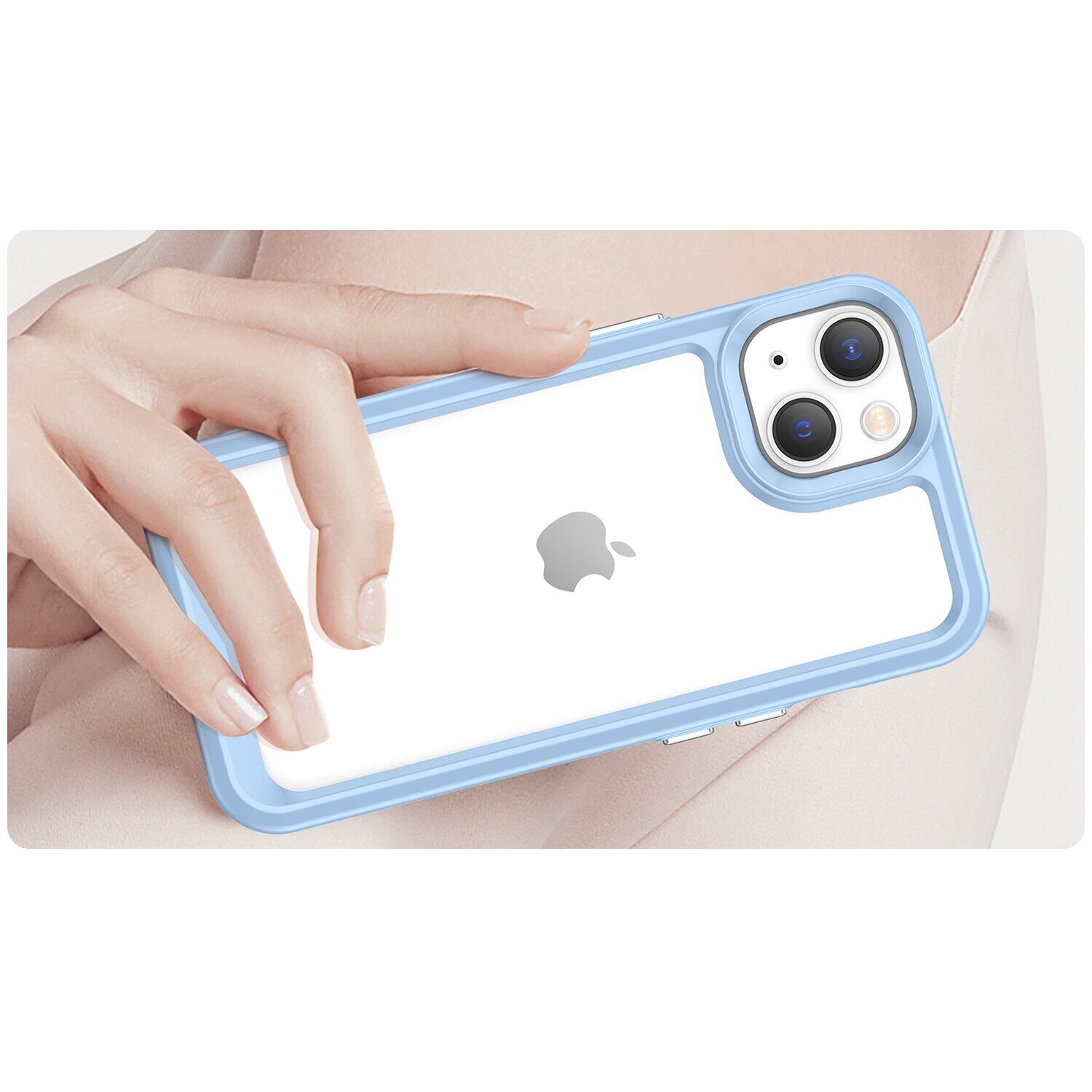 Outer Space Case iPhone 14 Plus hard cover with gel frame blue - imagine 4