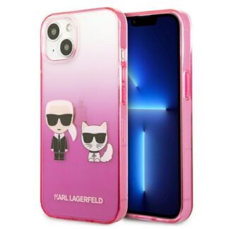 Karl Lagerfeld Gradient Ikonik Karl&Choupette Case for iPhone 13 mini - Pink