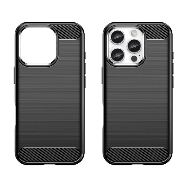 Carbon Case for iPhone 16 Silicone Case - Black - imagine 2