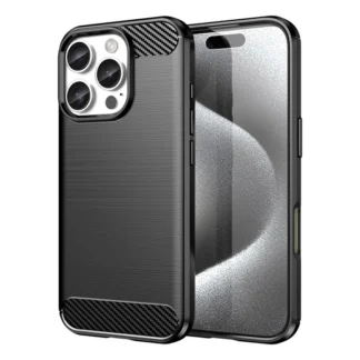 Carbon Case for iPhone 16 Silicone Case - Black