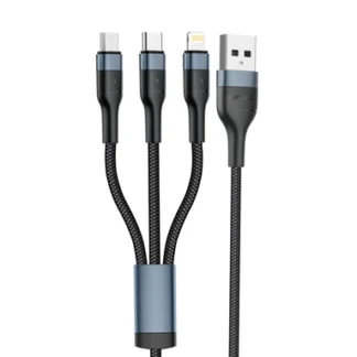 FONENG cable X51 3w1 3A 1.2M Black