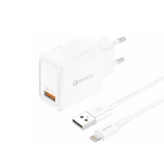 FONENG wall charger EU54 18W 1xUSB QC3.0 + cable Lightning White