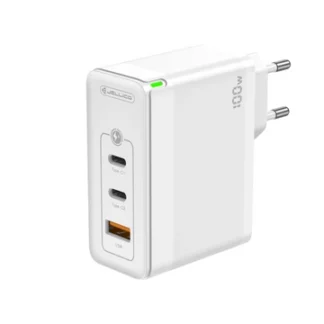 JELLICO wall charger C118 GaN PD 100W 2xUSB-C + 1xUSB QC3.0 White