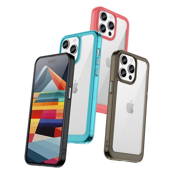 iPhone 15 Pro Max Outer Space Reinforced Case with Flexible Frame - Blue - imagine 3