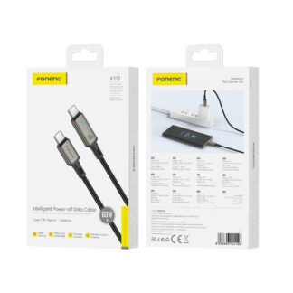 FONENG cable XS12 USB-C - USB-C PD 60W 1.2M Black