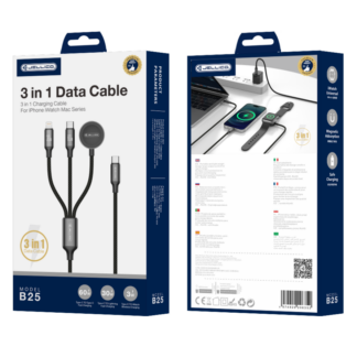 JELLICO cable B25 3w1 (Apple Watch) 3.1A 1.2M Black