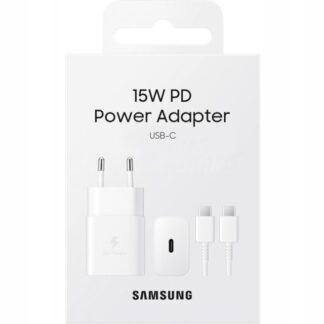 Original wall charger Samsung 15W + cable USB-C - USB-C EP-T1510XWEGEU White (blister EU)
