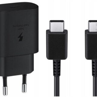 Original wall charger Samsung 25W + cable USB-C - USB-C EP-TA800 GP-PTU021SOABQ Black (bulk EU)
