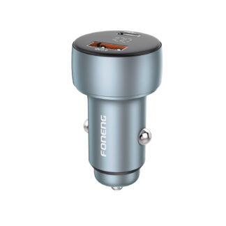 Foneng Car charger C18 - USB + Type C - PD 48W 3A grey (SAMSUNG SUPER FAST CHARGE)