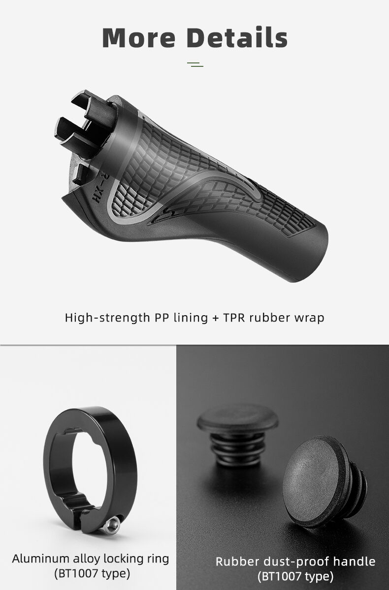 Rockbros BT1007B Bicycle Holder Set with Horns - Black - imagine 10