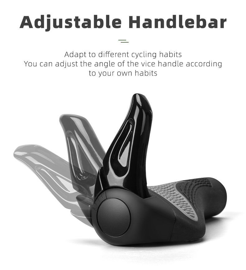 Rockbros BT1007B Bicycle Holder Set with Horns - Black - imagine 9