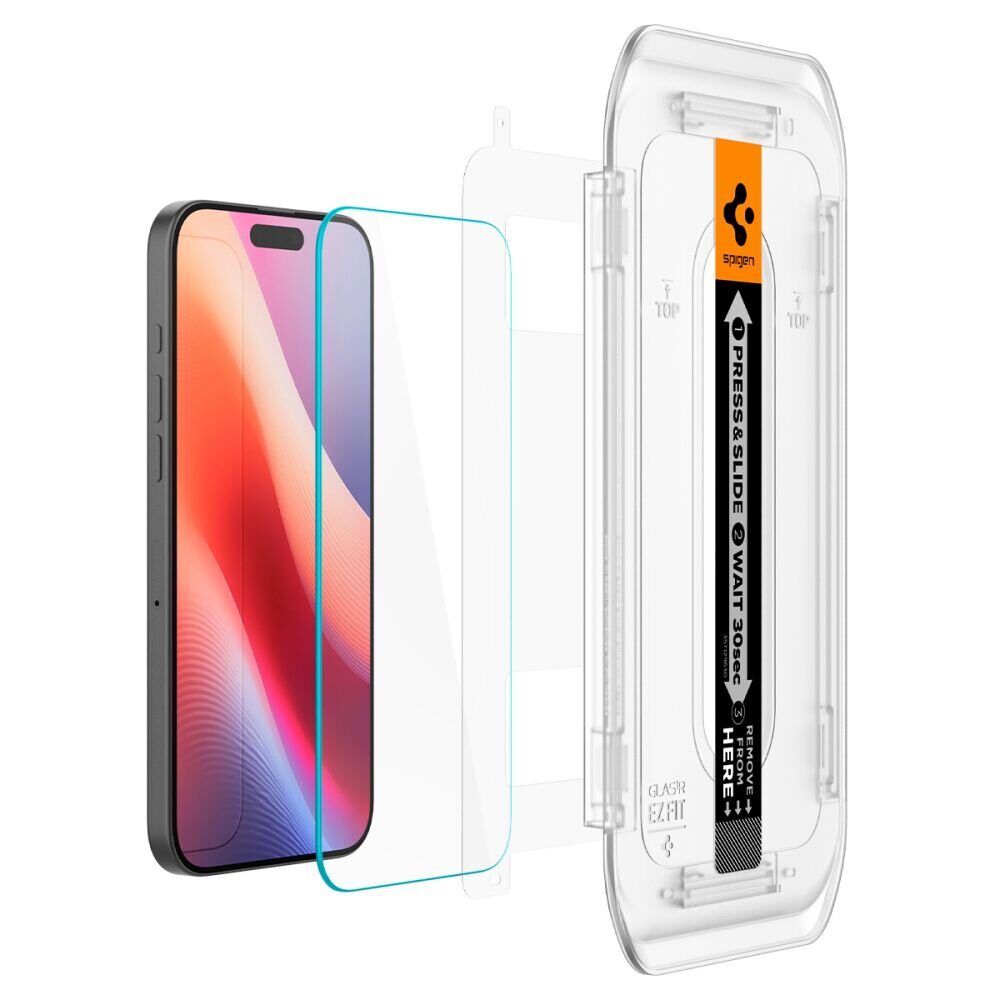 Spigen Glas.tR EZ Fit Tempered Glass for iPhone 16 Pro / 17 / 17 Pro - 2 pcs. - imagine 2
