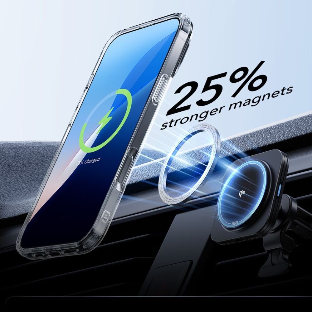 ESR Classic Hybrid Kickstand Halolock MagSafe Case Set with Stand + Tempered Glass for iPhone 16 Pro - Clear - imagine 4