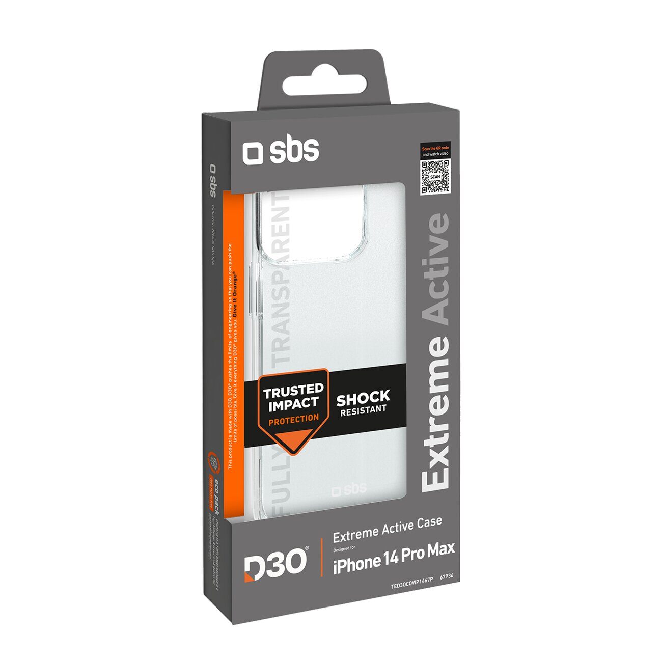 SBS D3O iPhone 14 Pro Max Case - Transparent - imagine 4