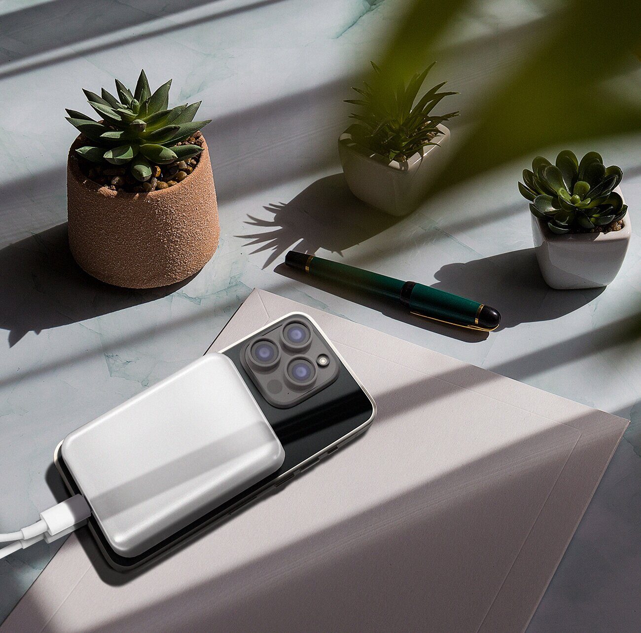 Wozinsky WRW349YWS 10000 mAh Magnetic Power Bank - White - imagine 5