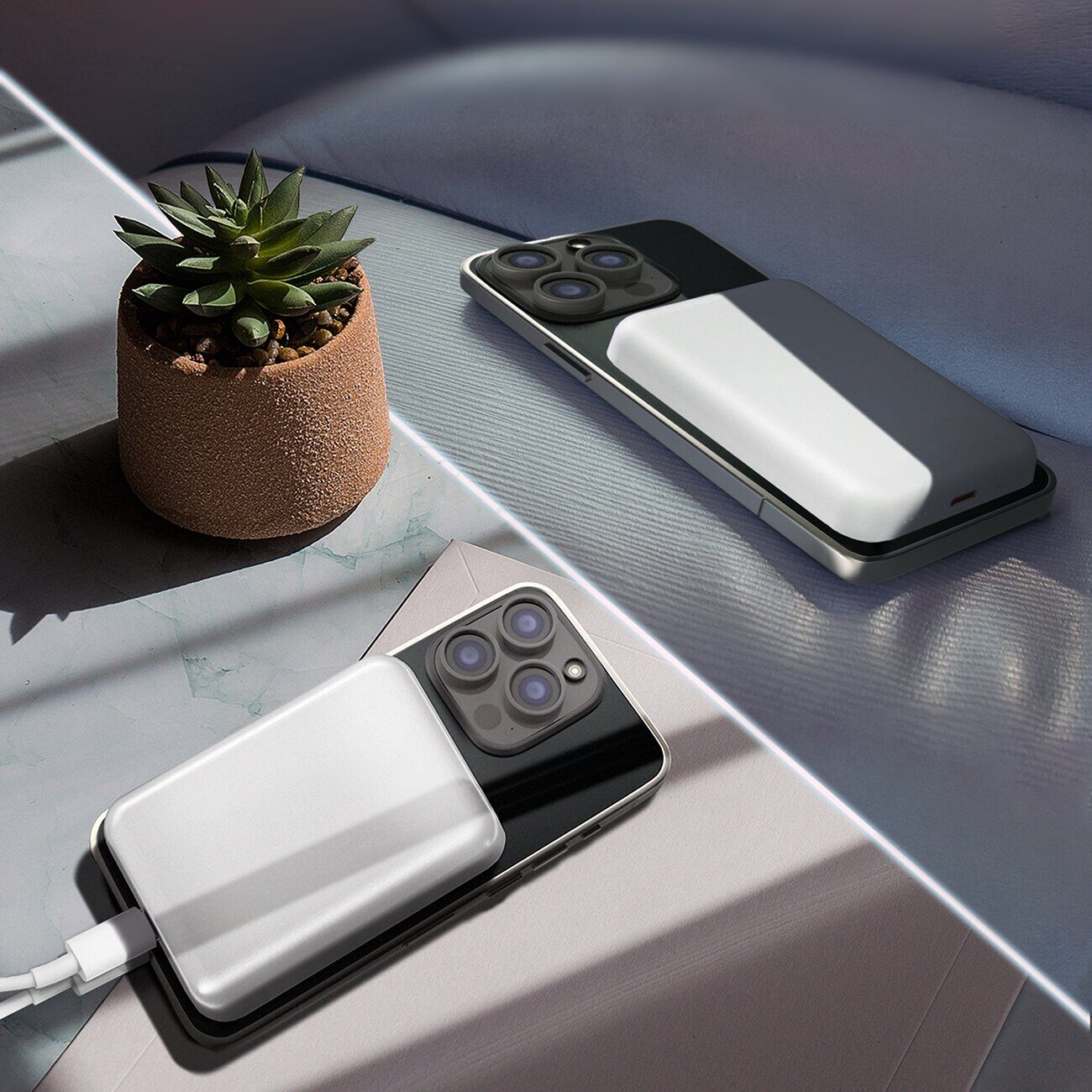 Wozinsky WRW349YWS 10000 mAh Magnetic Power Bank - White - imagine 7