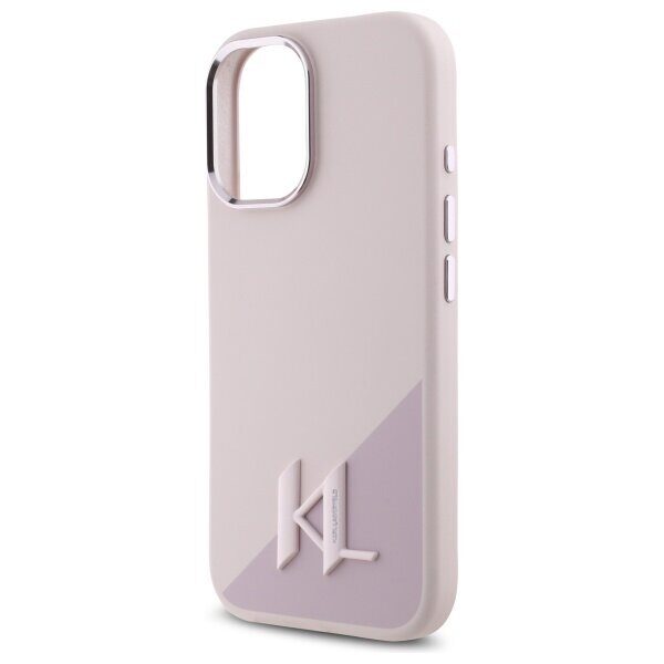 Karl Lagerfeld Silicone Shadow Metal Initial MagSafe iPhone 16 Case - Pink - imagine 6
