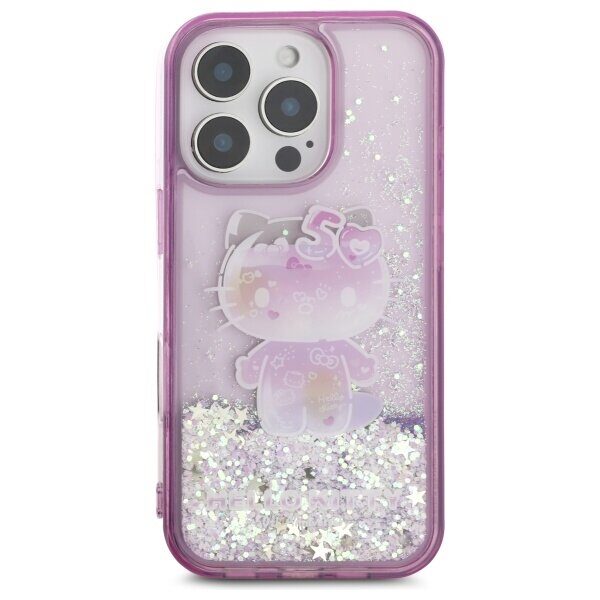 Hello Kitty Liquid Glitter 50TH Anniversary Party iPhone 16 Pro Case - Purple - imagine 3