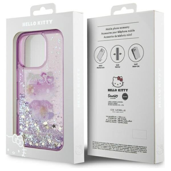 Hello Kitty Liquid Glitter 50TH Anniversary Party iPhone 16 Pro Case - Purple - imagine 8