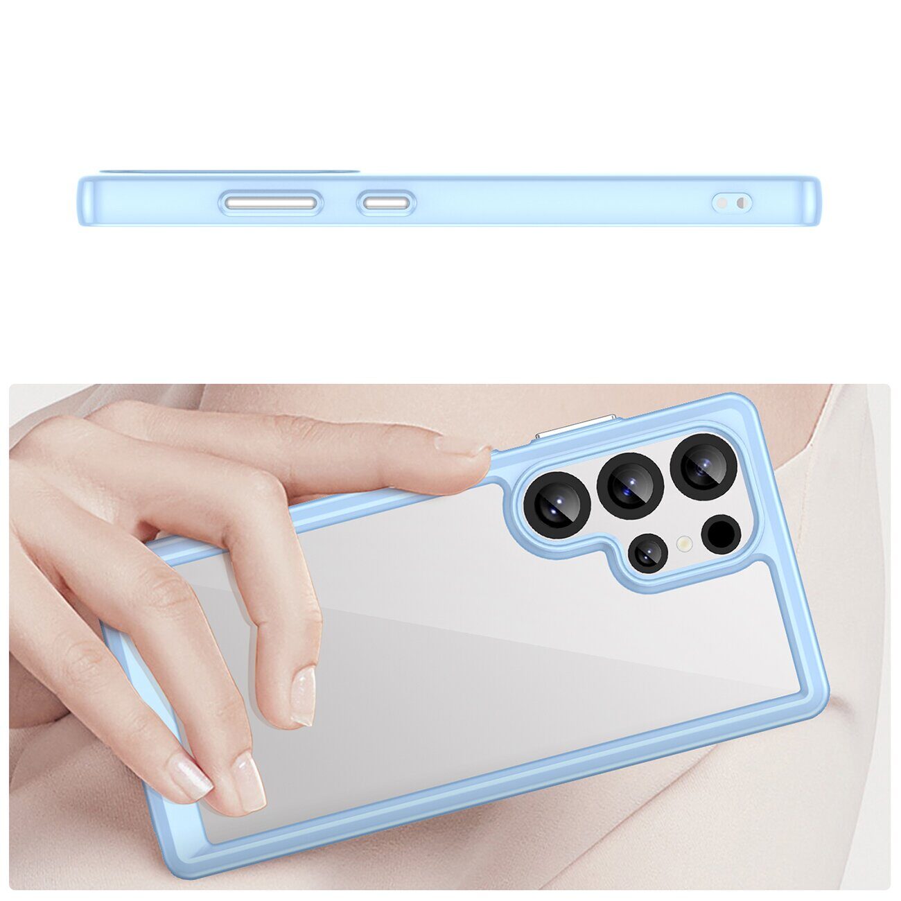 Outer Space Case with Gel Frame for Samsung Galaxy S25 Ultra - Blue - imagine 4