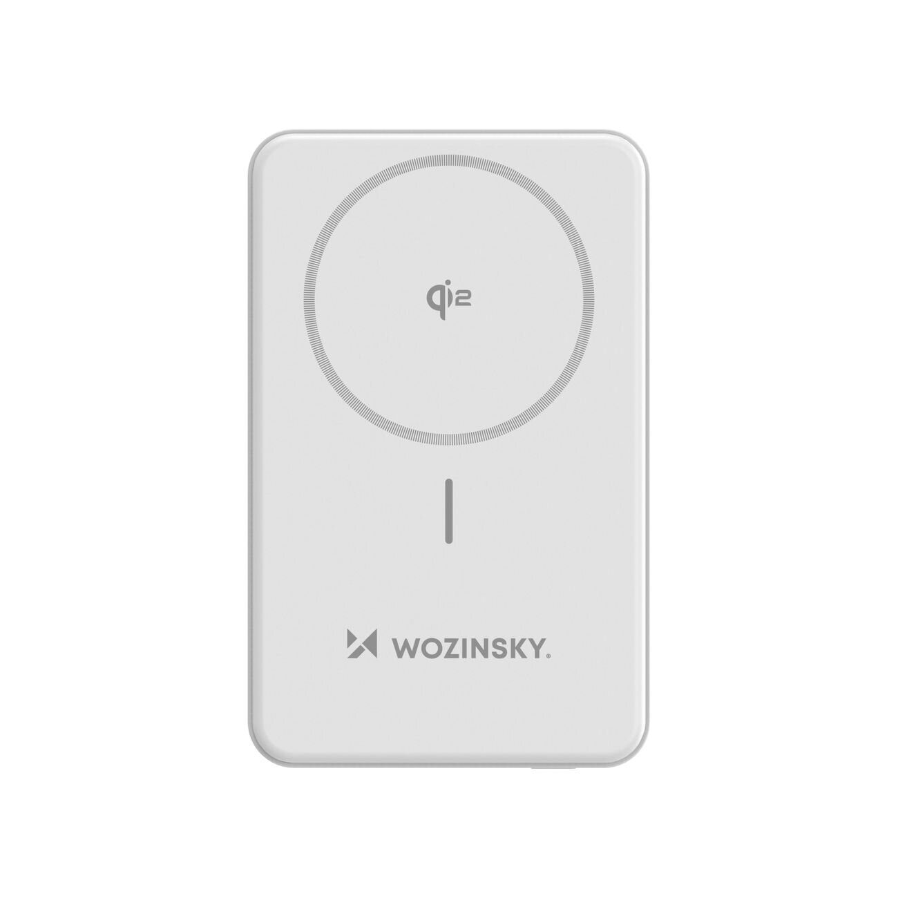Powerbank Wozinsky WLWP-10KA0Y3WS 22.5W PD Qi2 10000 mAh, with stand, 1x USB-A, 1x USB-C - white - imagine 2