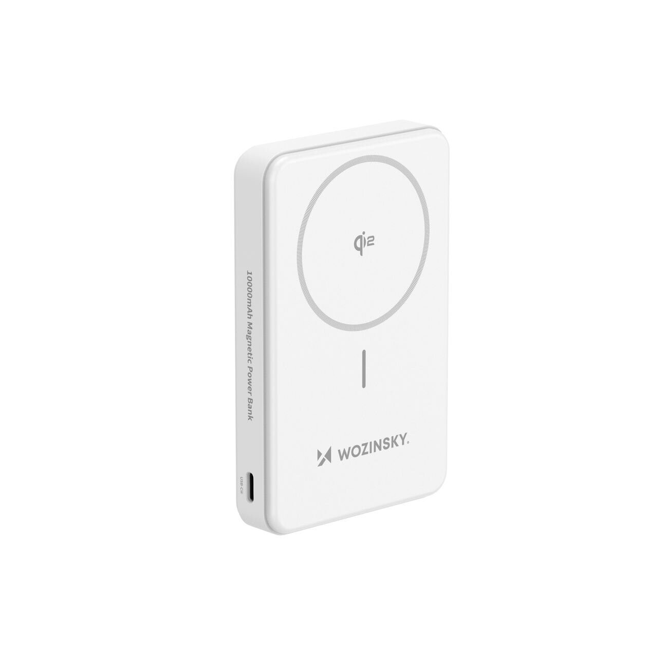 Powerbank Wozinsky WLWP-10KA0Y3WS 22.5W PD Qi2 10000 mAh, with stand, 1x USB-A, 1x USB-C - white - imagine 3